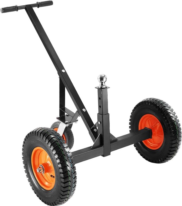 Photo 1 of VEVOR Adjustable Trailer Dolly, 1000lbs Tongue Weight Capacity, Carbon Steel Trailer Mover with 19''-26'' Adjustable Height & 2'' Ball, 16'' Pneumatic Tires & Universal Wheel, for Moving RV Trailer
