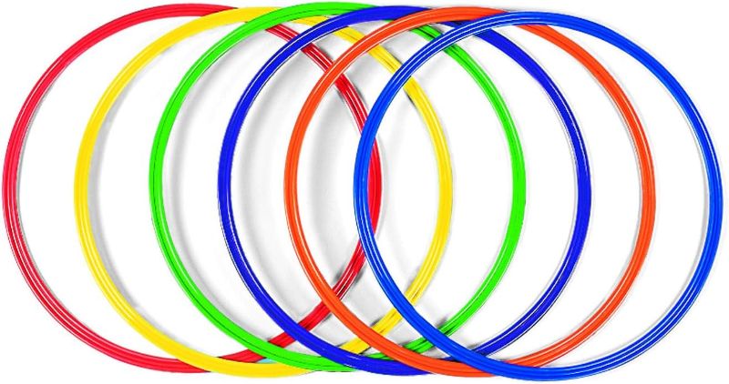 Photo 1 of Fun Express Large 20 Inch Obstacle Course Agility Rings, Set of 6 Rings, Great for Physical Education, Festivals and Outdoor Activities, School Recess...
