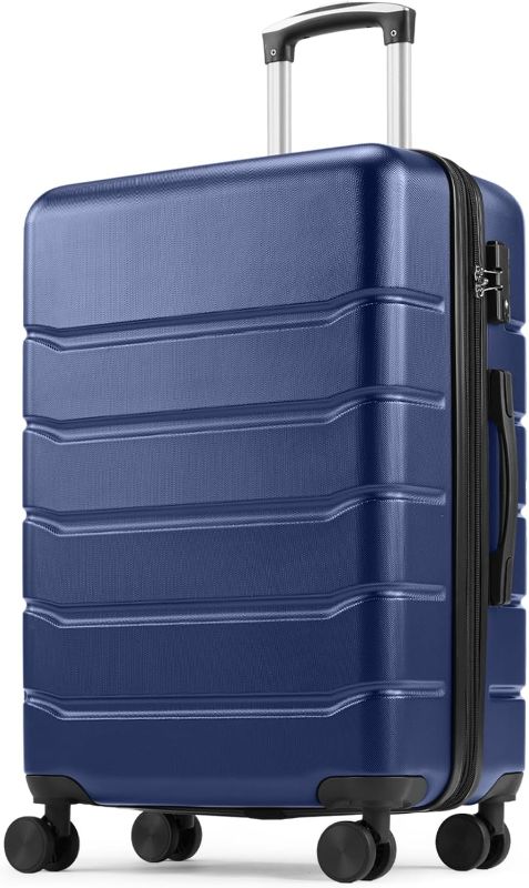 Photo 1 of Large Checked Luggage, Navy Blue 