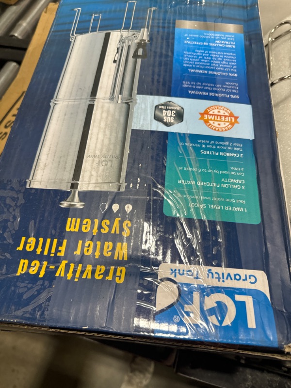 Photo 1 of LCF Gravity-fed Water Filter System, 3 Gallons Stainless-Steel System with 6 Filters, Metal Water Level Spigot and Stand, Reduces Chlorine & Fluoride, LCF Gravity Tank Series(LCF-GT- Professional)