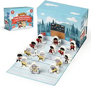 Photo 1 of Toddy Woody Ice Hockey Playset Toy,Hockey Basics Educational Tools,Includes Wooden Player Figures,Cardboard Rink Background,Sports Board Game,Mini Table Pocket Hockey for Toddler Toy,Hockey Intro