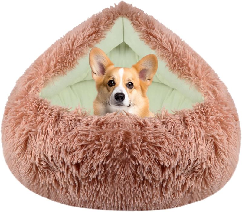 Photo 1 of Round Dog Bed Cat Bed - Plush Small Dog Bed, Cozy Dog Beds for Small Dogs, Ultra Soft Cat Bed Cave with Non-Slip Bottom, Machine Washable Dog Bed with Cover Cave, Comfortable Cat Beds for Indoor Cats
