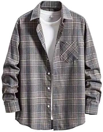 Photo 1 of Jug&Po Men's Regular Fit Plaid Flannel Shirts Button Down Shirts Long Sleeve Cuffed Shirts Small 
