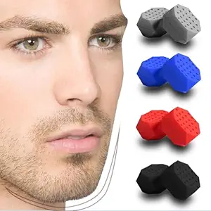 Photo 1 of Jaw Exerciser for Men & Women - 8 PCS Silicone Jawline Exerciser - 4 Resistance Levels Jaw Line Trainer - Powerful Jaw Toner Facial Trainer Tablets - Portable Jaw Chew Exerciser
