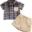 Photo 1 of PATPAT Baby Boy Short-sleeve Summer Holiday Clothes Set Shirt and Shorts 2Pcs Set 9-12 Months