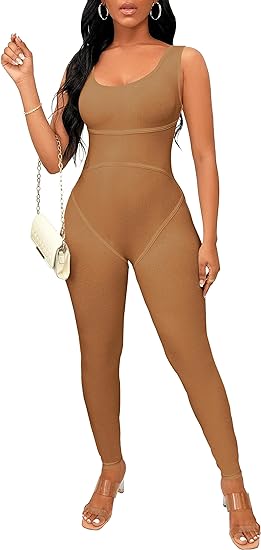 Photo 1 of TOPSRANI Womens One Piece Jumpsuits Outfits Bodycon Bodysuit Sexy Rompers Workout Unitard Playsuit Backless Cute Club
large
