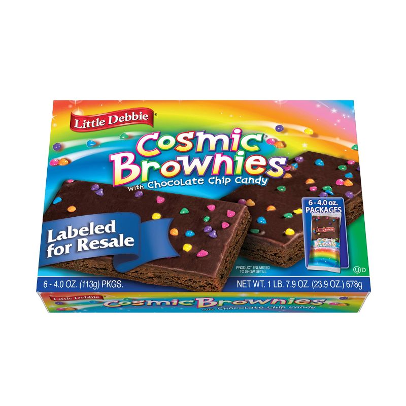 Photo 1 of Little Debbie Cosmic Brownie Single-Serve Caddie, Chocolate, 4 Ounce (Pack of 6) exp 07/28/24