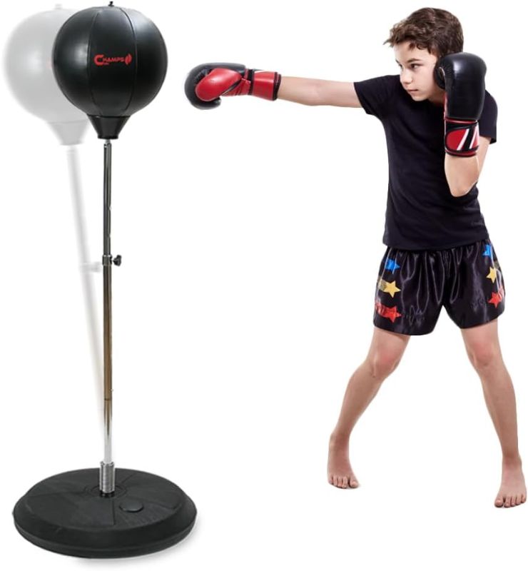 Photo 1 of Champs MMA Kids Boxing Freestanding Reflex Bag Dummy, for Kids Ages 6-16 – Kids Punching Bag with Stand and Gloves Set, Exercise Equipment for Agility, Hand-Eye Coordination Workout Kit
