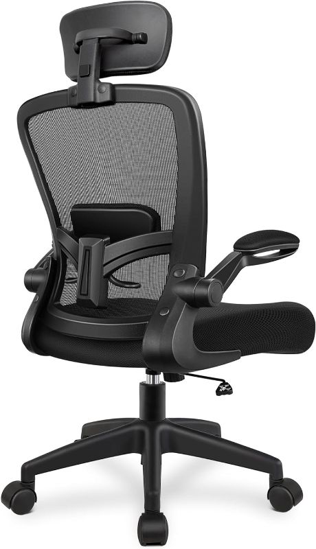 Photo 1 of FelixKing Ergonomic Office Chair, Headrest Desk Chair with Adjustable Lumbar Support, Home Office Swivel Task Chair with High Back and Armrest, Adjustable Height Gaming Chair(Black)
