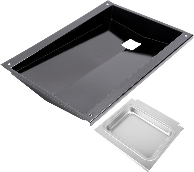 Photo 1 of QuliMetal Grease Tray with Catch Pan for Weber Genesis 300 Series Gas Grills with Front Control Knob (2011-2016), Genesis E310, Genesis E320 E330 Drip Pans Replace Weber #62757 Genesis Grease Tray
