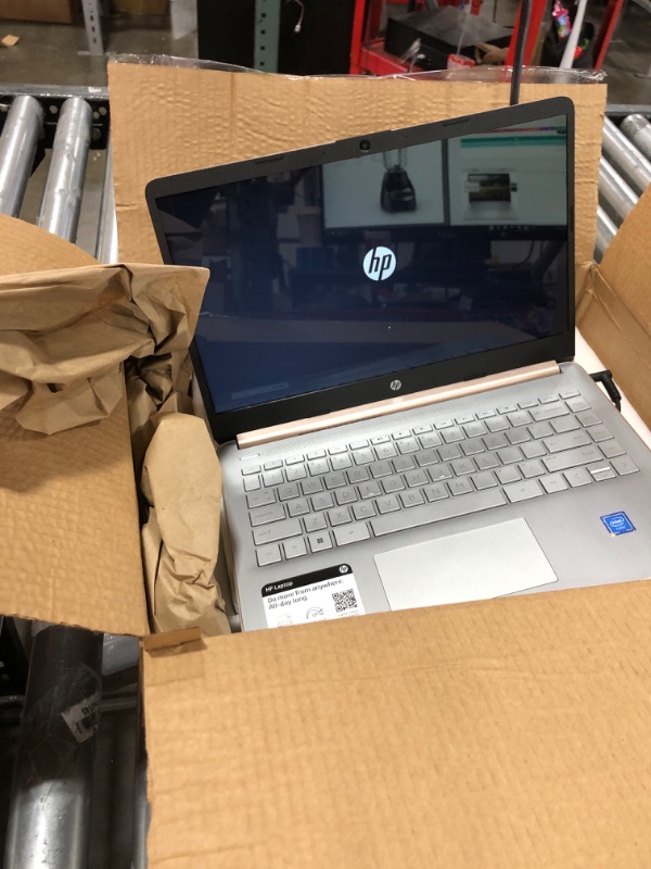 Photo 2 of HP Newest 14" Ultral Light Laptop for Students and Business, Intel Quad-Core N4120, 8GB RAM, 128GB Storage(64GB eMMC+64GB Ghost Manta SD), 1 Year Office 365, Webcam, HDMI, WiFi, USB-A&C, Win 11 S 8GB RAM | 128GB Storage Rose gold