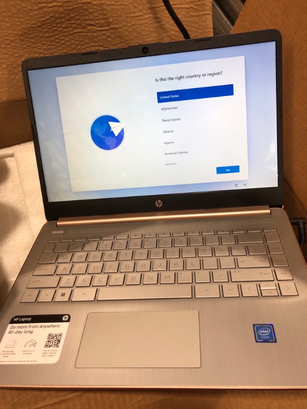 Photo 3 of HP Newest 14" Ultral Light Laptop for Students and Business, Intel Quad-Core N4120, 8GB RAM, 128GB Storage(64GB eMMC+64GB Ghost Manta SD), 1 Year Office 365, Webcam, HDMI, WiFi, USB-A&C, Win 11 S 8GB RAM | 128GB Storage Rose gold