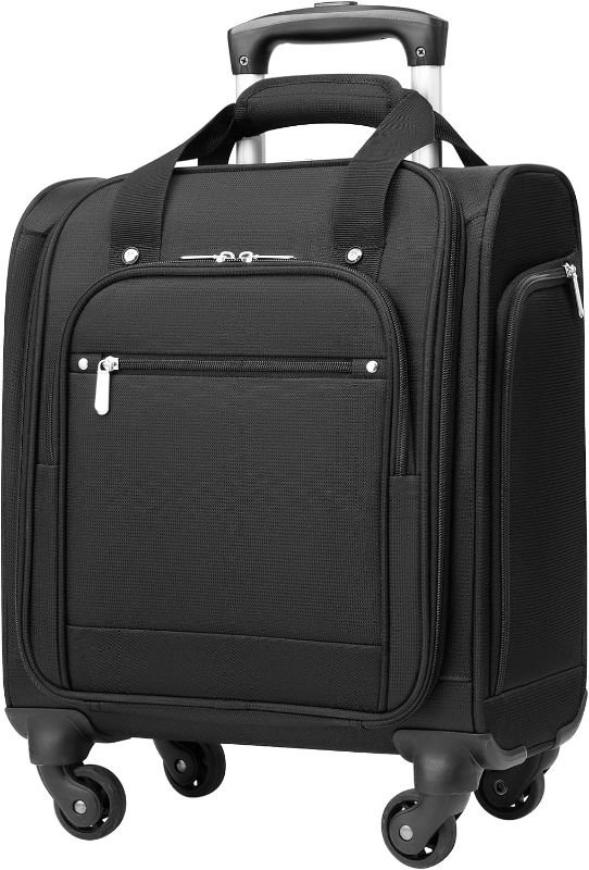 Photo 1 of Coolife Underseat Carry On Luggage Suitcase Softside Lightweight Rolling Travel Bag Spinner Suitcase Compact Upright 4 Dual Wheel Bag
