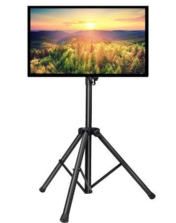 Photo 1 of  Tripod Stand-Portable TV Stand for 23-65 Inch LED LCD OLED Flat Screen TVs-Height Adjustable Display Floor TV Stand with VESA 400x400mm, Holds up to 88lbs PSTM1