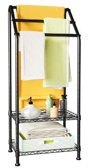 Photo 1 of FUTASSI 3 Tiers Standing Towel Rack, Portable Bathroom Storage Organizer, Lightweight Bath Towel Storage, Outdoor Swimming Pool Organizer Shelves, 52.1”H x 27.5”W x 14.1”D, Weight Hold 400lbs 52.1"H x 27.5"W x 14.1"D