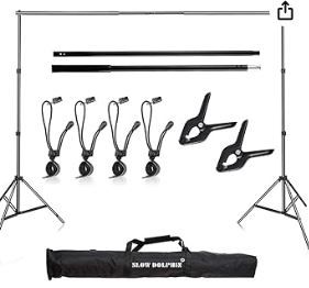 Photo 1 of SLOW DOLPHIN Photo Video Studio 10x7ft(WxH) Adjustable Backdrop Support System Kit Background Stand with Carry Bag
