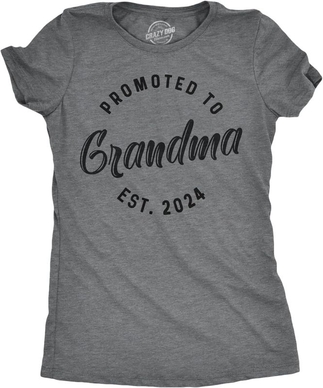 Photo 1 of Womens Promoted to Grandma Est Tshirt Funny New Baby Family Grandmother Tee 3XL