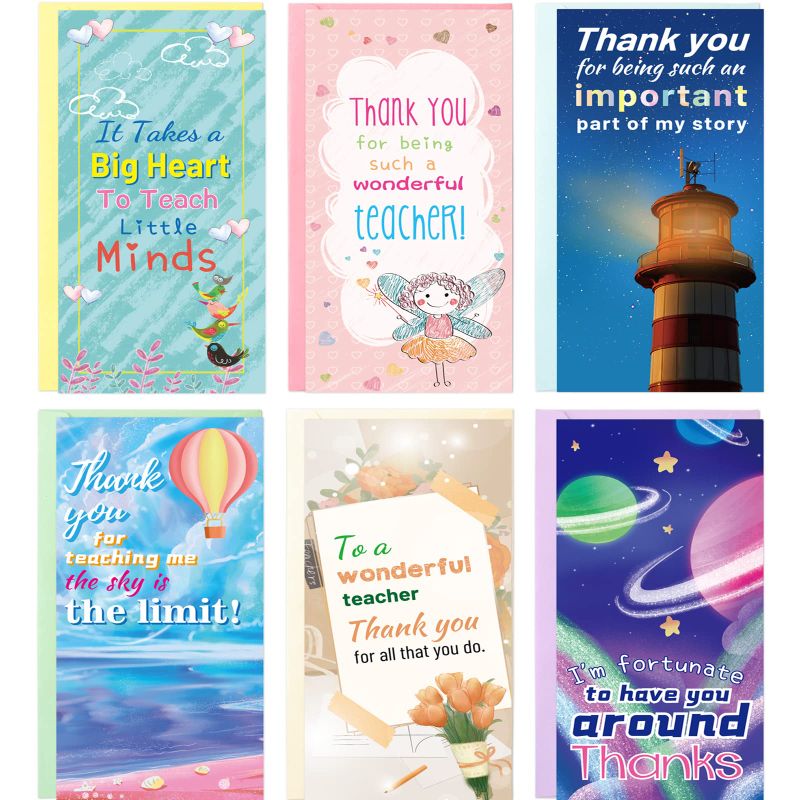 Photo 2 of 2 PACK FANCY LAND Thank You Cards for Teacher Appreciation Cards Teacher Coffee Gift Card Holders for Graduation End of School Year 24Pcs