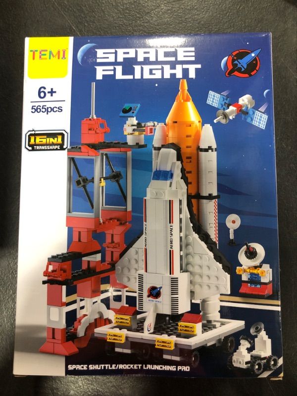 Photo 1 of 16 in 1 Space Rocket Launch Center Building Toy Set, STEM-Inspired Space Toy with Rocket, Launch Tower, Observatory, Control, Birthday Christmas Easter Gifts for 6 7 8 9 10 11 12 Year Old Boys 123-720