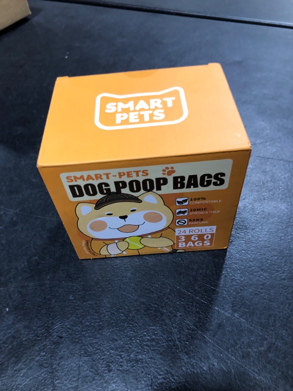 Photo 2 of 100% Certified Home Compostable Dog Poop Bags - EN 13432 Compliant Dog Waste Bags -360 Bags- 24x Rolls of Plant Based Compostable Poop Bags -Thick Doggie Poop Bags?Orange?