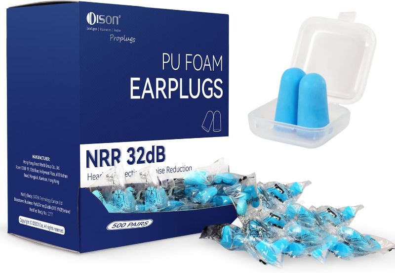 Photo 1 of 500Pairs Foam Earplugs, 32dB Disposable Noise Reduction Ear Plugs, Hearing Protection Bulk Ear Plugs for Shooting Range, Work, Travel,Concert
