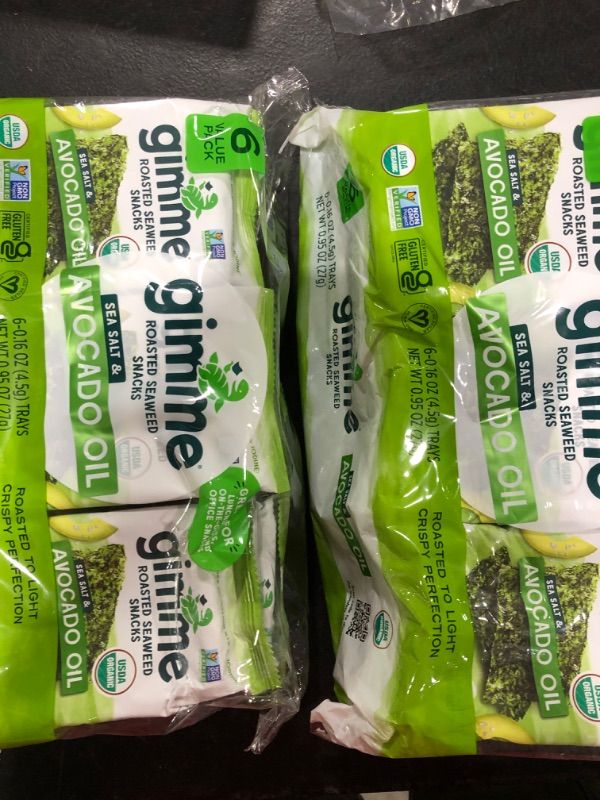 Photo 2 of 2 PACK gimMe - Sea Salt & Avocado Oil - 6 Count - Organic Roasted Seaweed Sheets - Keto, Vegan, Gluten Free - Great Source of Iodine & Omega 3’s - Healthy On-The-Go Snack for Kids & Adults
