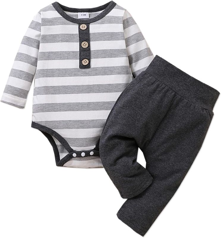 Photo 1 of PATPAT Baby Boy Clothes Set Long Sleeve Romper and Pants Newborn Infant Outfits Set 12-18 MONTHS
