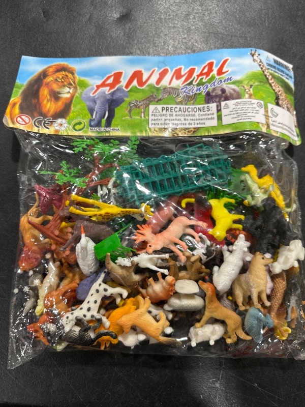 Photo 2 of Yeonha Toys Yeonha Toys Animals Figure, 80 Piece Mini Safari Jungle Animals and Farm Animal Toys Set, Realistic Wild Vinyl Plastic Animal Le