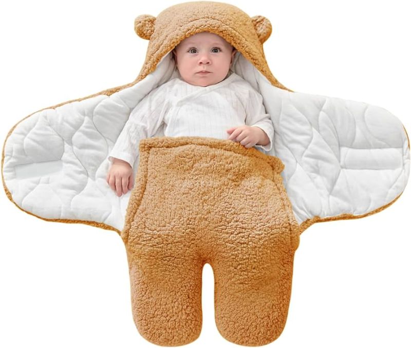 Photo 1 of FUNUPUP Baby Swaddle Blanket for Newborn Boys Girls 0-3 Months, 2.5 TOG Soft Warm Baby Swaddle Wrap Cute Bear Newborn Baby Receiving Blanket  0-3 Months