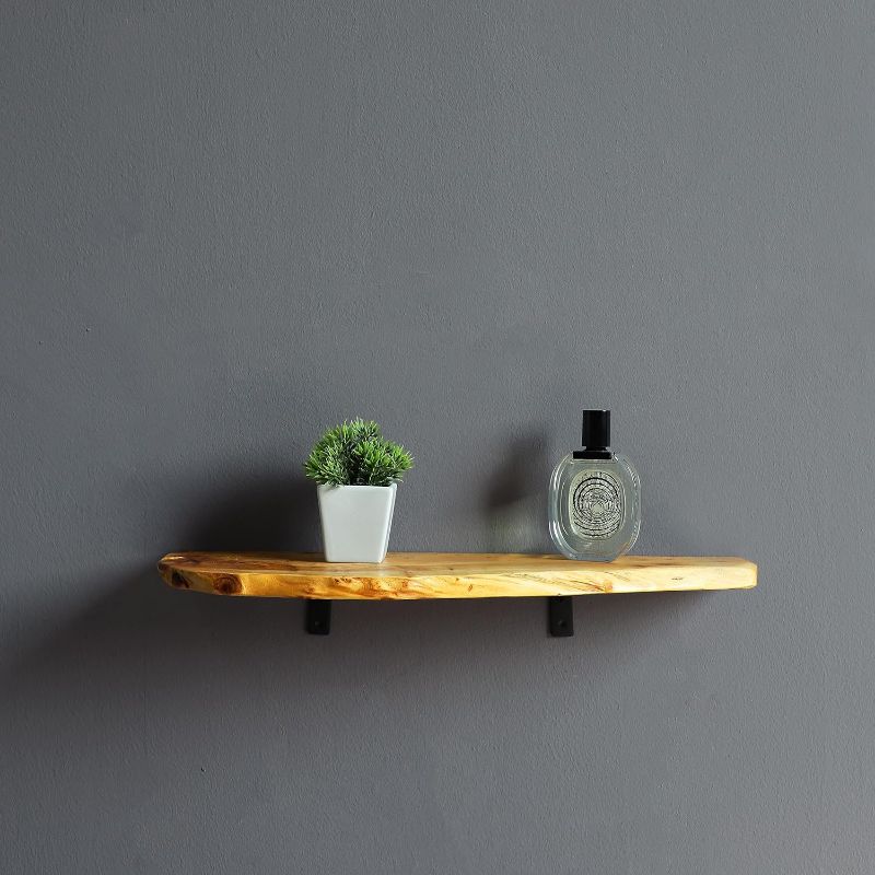 Photo 1 of [PJ Collection] Live Edge Fir Wood Wall Shelf, Floating Shelves, Floating Wall Shelves, Sturdy, Lightweight, Natural Live Edge Shelves
