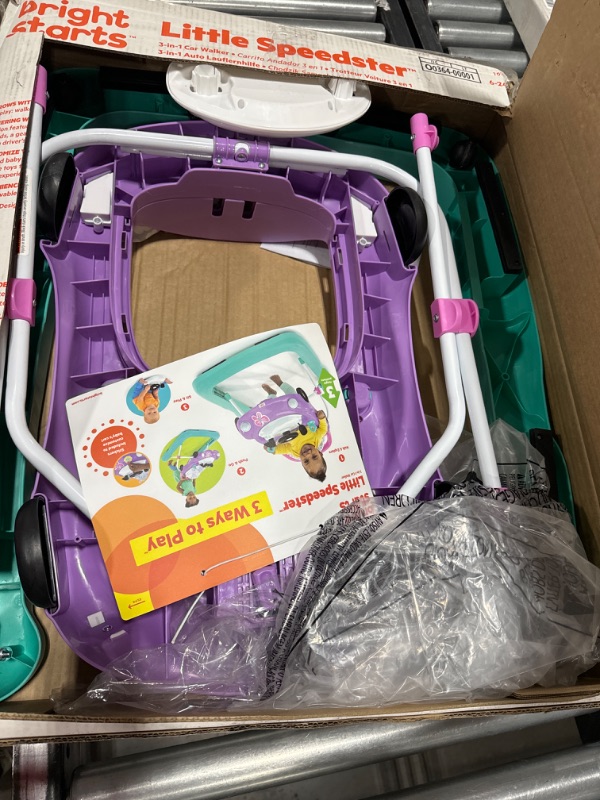 Photo 2 of Bright Starts Little Speedster 3-in-1 Car Walker, Purple Power, Baby Activity Walker for Girls and Boys, 6 Months+
