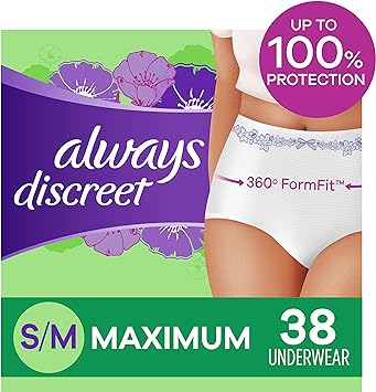 Photo 1 of Always Discreet Incontinence & Postpartum Incontinence Underwear for Women, Large , Maximum Absorbency, Disposable, 38 Count
