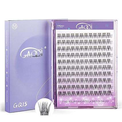 Photo 1 of GAQQI Lash Clusters, D Curl Natural False Eyelash Wisps 12mm Length Only, DIY Individual Lashes 120 Clusters Wispy Lash Extension (GQ15,D Curl,12mm?
