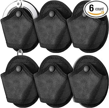 Photo 1 of Shinylin 6 Pcs Handcuff Holster Law Enforcement Cuff Holder Black Nylon Pouch Handcuff Case, Fit Hinged Handcuff, Chain Handcuff, Various Work Belts
