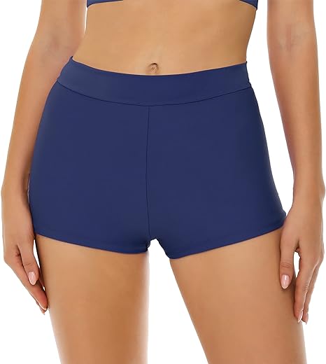 Photo 1 of Bellecarrie Women's Swim Shorts High Waisted Bathing Suit Bottoms Tummy Control Swim Boyshorts Full Coverage Boardshort Small 
