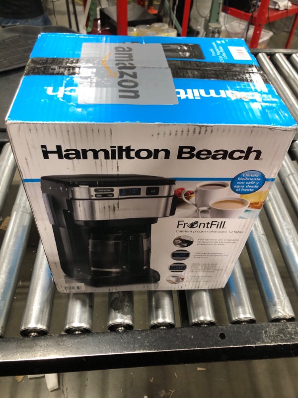 Photo 3 of Hamilton Beach Programmable Coffee Maker, 12 Cups, Front Access Easy Fill, Pause & Serve, 3 Brewing Options, Black (46310)