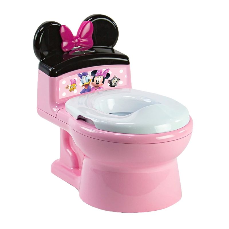 Photo 1 of The First Years Disney Minnie Mouse Potty Training Toilet and Toddler Toilet Seat - Toilet Training Potty with Fun Flushing and Cheering Sounds,Pink
