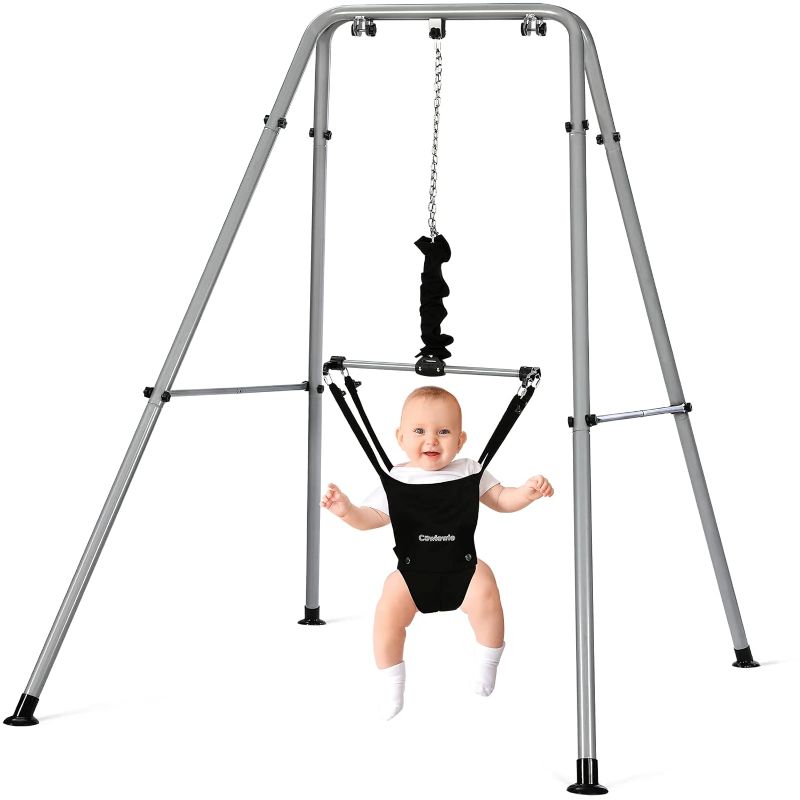 Photo 1 of Cowiewie 2 in 1 Baby Jumper, with Strong Support Stand and Baby Walking Harness Function, Fun Activity for 6-24 Months Baby Infant
