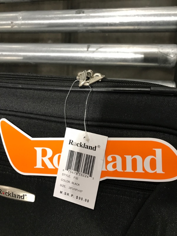 Photo 3 of Rockland Journey Softside Upright Luggage Set, Black, 4-Piece (14/19/24/28) 4-Piece Set (14/19/24/28) Black