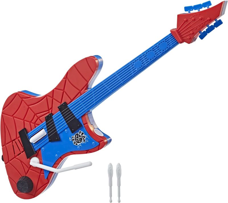Photo 1 of Marvel Spider-Man Across The Spider-Verse Spider-Punk Web Blast Toy Guitar with Whammy Bar Blast Action,Super Hero Toys for 5 Year Old Boys and Girls and Up

