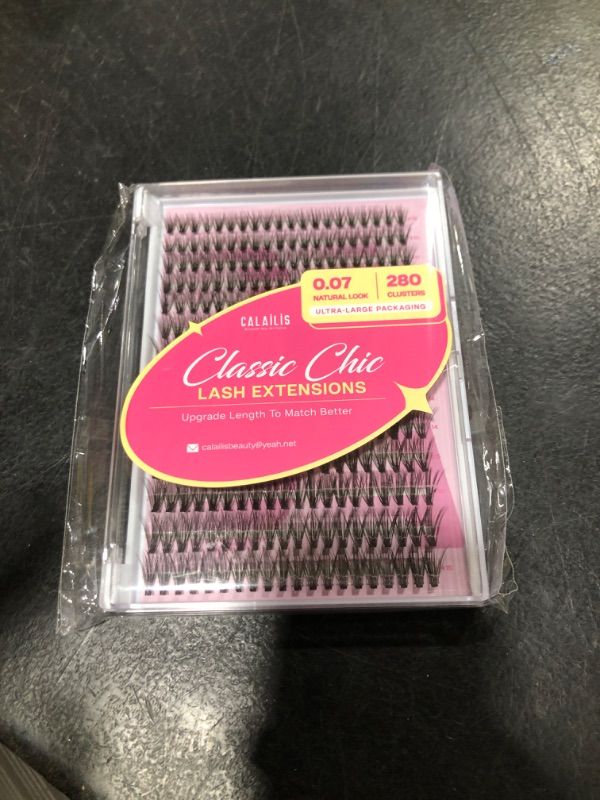 Photo 2 of CALAILIS Lash Clusters 280Pcs D Curl Individual Lashes 0.07-40D-10-16Mix Cluster lashes Natural Look Eyelash Clusters Super Thin Band and Soft DIY Lash Extension at Home (0.07-40D)