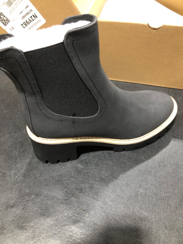 Photo 1 of WOMENS FAUX LEATHER BLACK ELASTIC ANKLE CHELSEA BOOTS SIZE 7 