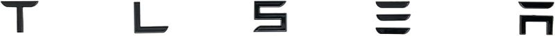 Photo 1 of 3D Glossy Black Tesla Tailgate Insert Letters Emblems - Durable ABS Material - Compatible with Tesla Model 3 Y S X Series Accessories (Glossy Black)
