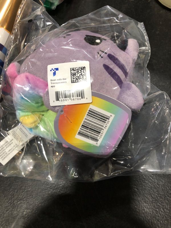 Photo 2 of TeeTurtle | Plushmates | Cat + Kittencorn | Rainbow + Gray | Happy + Angry | The Reversible Plush That Hold Hands! 5 inch