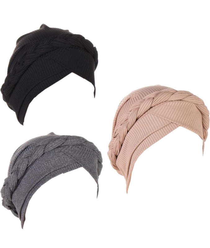 Photo 1 of Lucky staryuan ® 3 Pack Women Turban Hat Head Wraps Covers Soft Cross Braids Chemo Cancer Beanies Headwear Cap