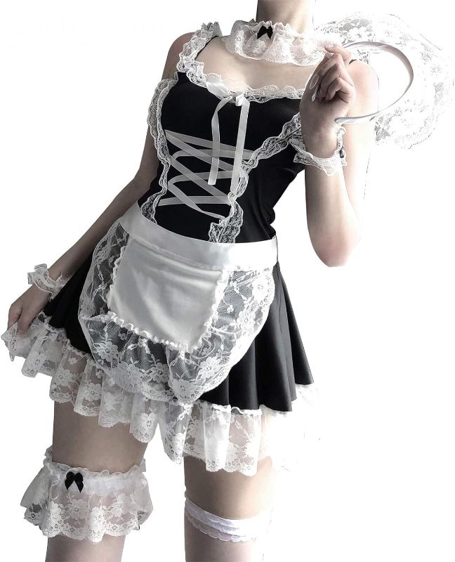 Photo 1 of mzenuop Maid Outfit Halloween Lingerie Cute Japanese Black And White Maid Maid Cosplay Set (maid outfit, L)