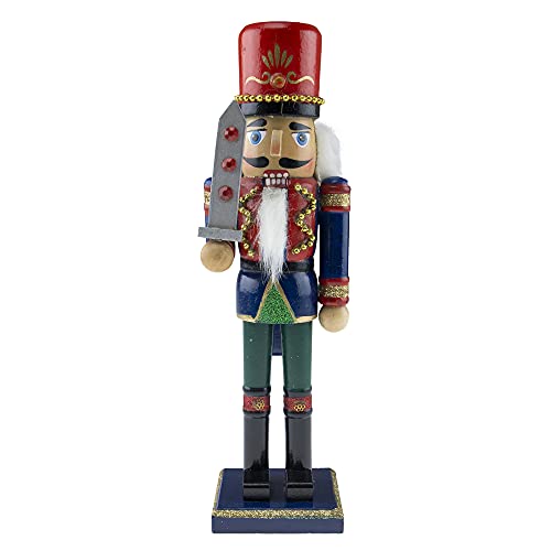 Photo 1 of Clever Creations Blue Guard 10 Inch Traditional Wooden Nutcracker, Festive Christmas Décor for Shelves and Tables
