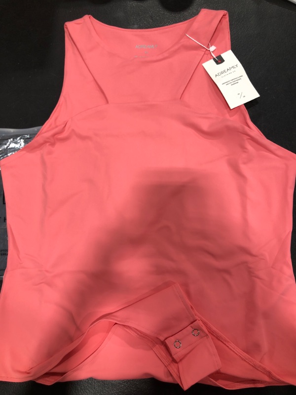 Photo 1 of Adreamly Women's Sexy Sleeveless Racer Back Asymmetrical Neck Bodysuit Tank Tops PINK SIZE XL