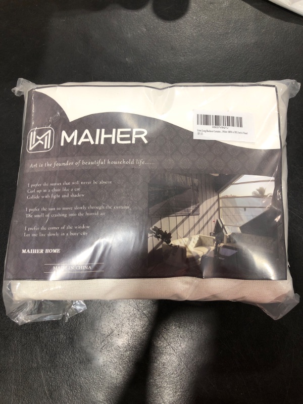 Photo 2 of MAIHER Faux Linen 16ft Length Extra Wide 2 Story Drapes Greyish White, Grommet Top Extra Long Curtains for High Living Room Bedroom (100" W x 192" L, 1 Panel) 