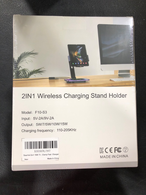Photo 2 of 2in1 15W Triple Coil Qi Wireless Charger Mirror Mount Holder Station for Samsung Galaxy Z Fold5 Fold4 Fold3 Z Fold2 Fold S23 Ultra Note20 iPhone 14 Pro Max Infrared Auto Clamp Fast Charger